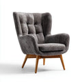 Armchair Upholstered Soft Padding 95x80x100 cm - Dark Gray - Mid-Century Modern