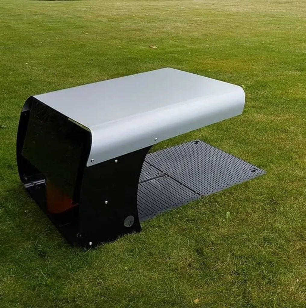 Cobertizo para Robot Cortacésped Multimarca, Protección UV, 65x65x40 cm, Acero Inoxidable, Incluye Material de Montaje