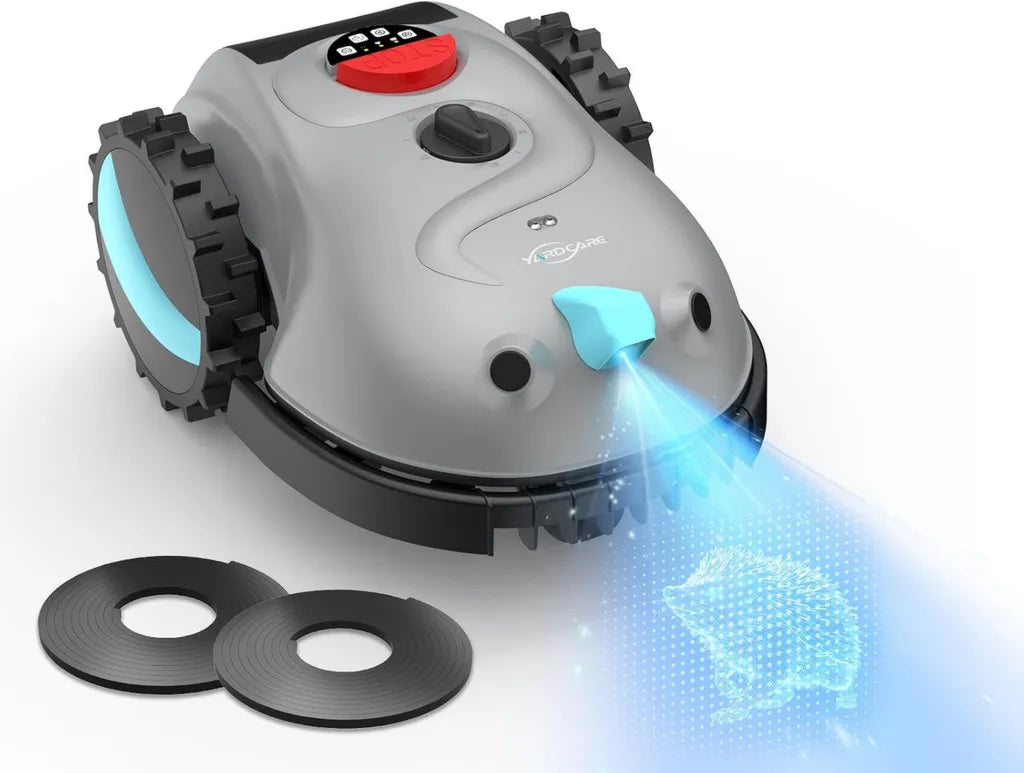 Robot Cortacésped YARDCARE V100, Navegación Inteligente, Ideal para Jardines Pequeños, Incluye Cintamagnetica y Cuchillas de Repuesto