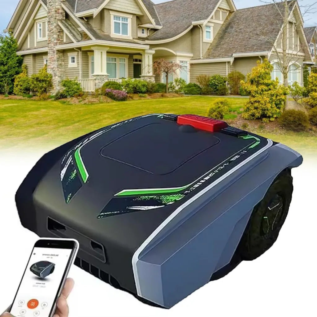 Robot cortacésped automático con control vía app, carga automática y silencioso para jardines hasta 1500m²
