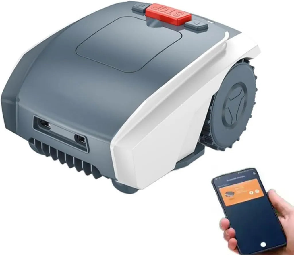 Robot Cortacésped Automático 60W, 3000 RPM para Jardines de hasta 1500㎡, Pendiente Máxima 30%, Ajuste de Altura de Corte 20-55mm