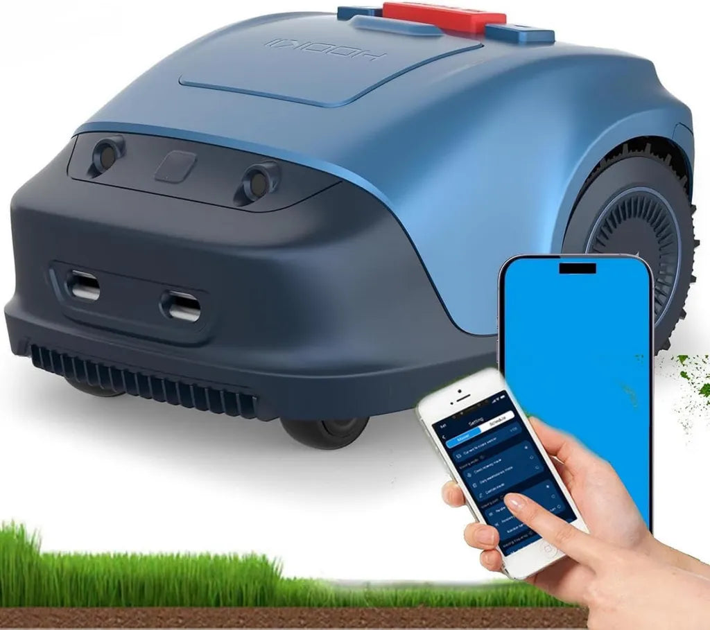 Cortacésped Robótico Bluetooth para Jardines de hasta 1200 m², Corte de 18 cm, Azul