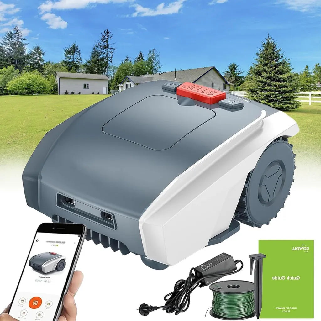 Robot cortacésped inteligente con Wi-Fi y Bluetooth para jardines de hasta 0.37 acres