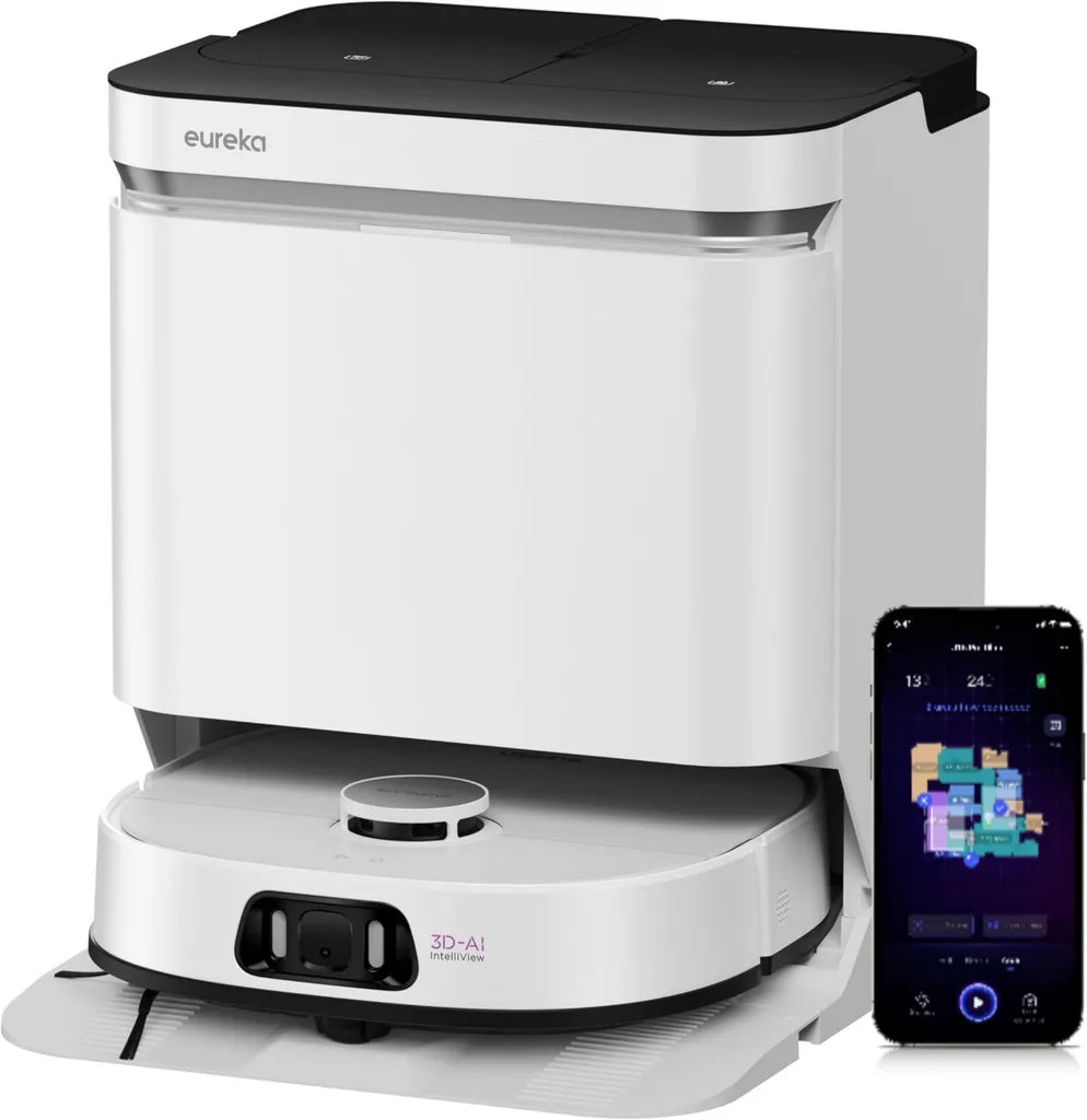 Robot Aspirador Eureka J15 Pro Ultra 16200Pa, Fregado con Mopa Caliente, Antienredos, Mapeo AI, Limpieza Automática