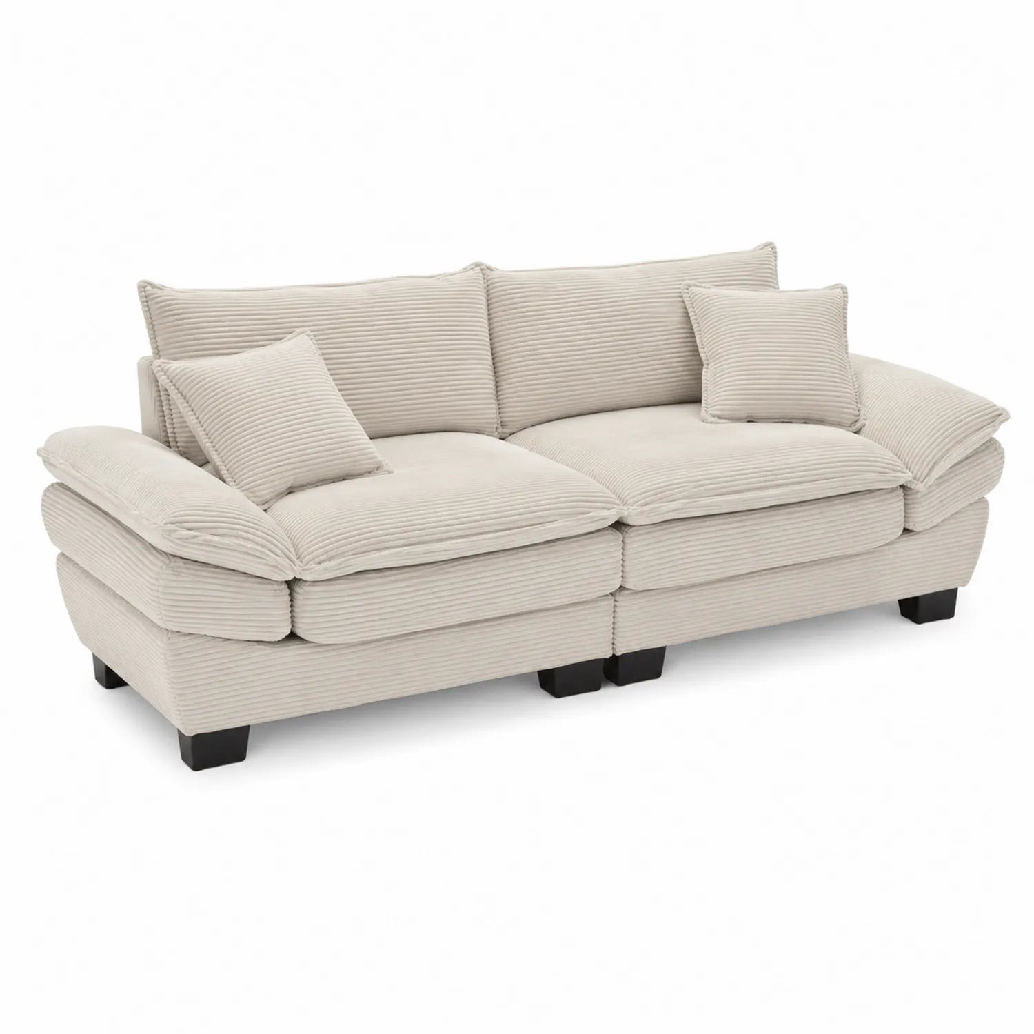 Sofá de 3 plazas de pana beige 220cm