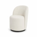Sedia girevole in tessuto beige con base in metallo