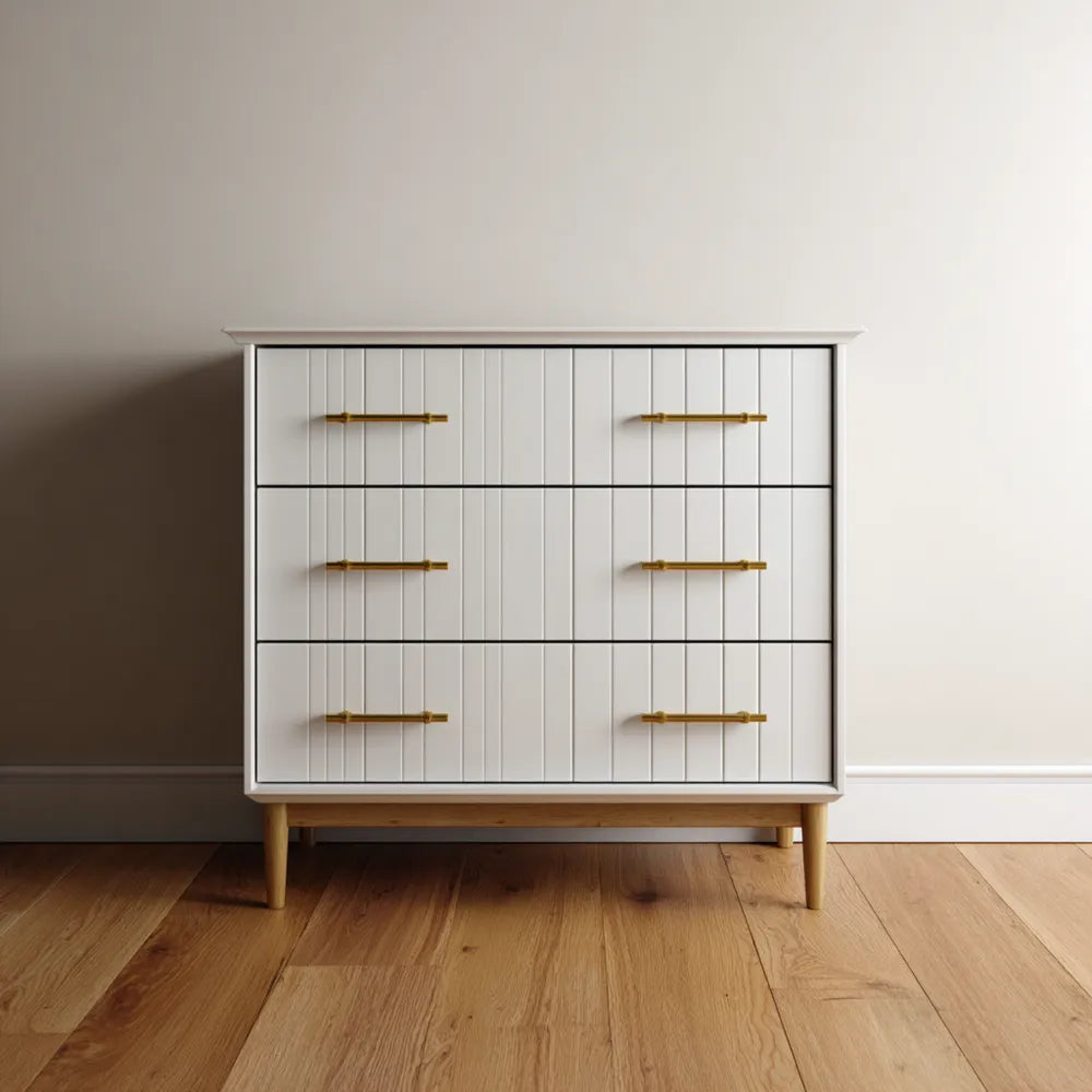 Chest of Drawers Wood 90x40x75 cm - White - Contemporary Design