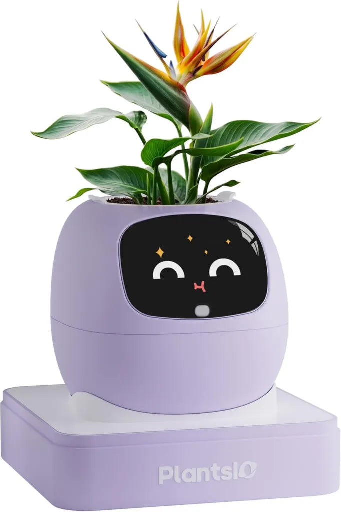 Maceta Inteligente Violeta PLANTSIO Ivy para Cuidado de Plantas y Decoración del Hogar
