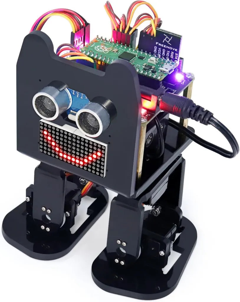 Kit de Robot Bípedo Freenove para Raspberry Pi Pico, Expresiones LED, Evitación de Obstáculos, Luces Coloridas, Buzzer, Altavoz, Aplicación