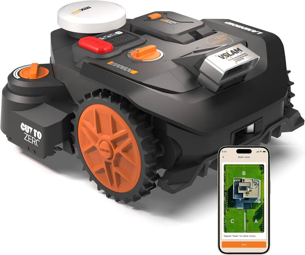 Cortacésped Robot Worx Landroid Vision WR306E sin Cable, 500 m², IA y Navegación Avanzada