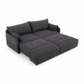 Sofá cama esquinero tejido poliéster gris con almohadones sueltos