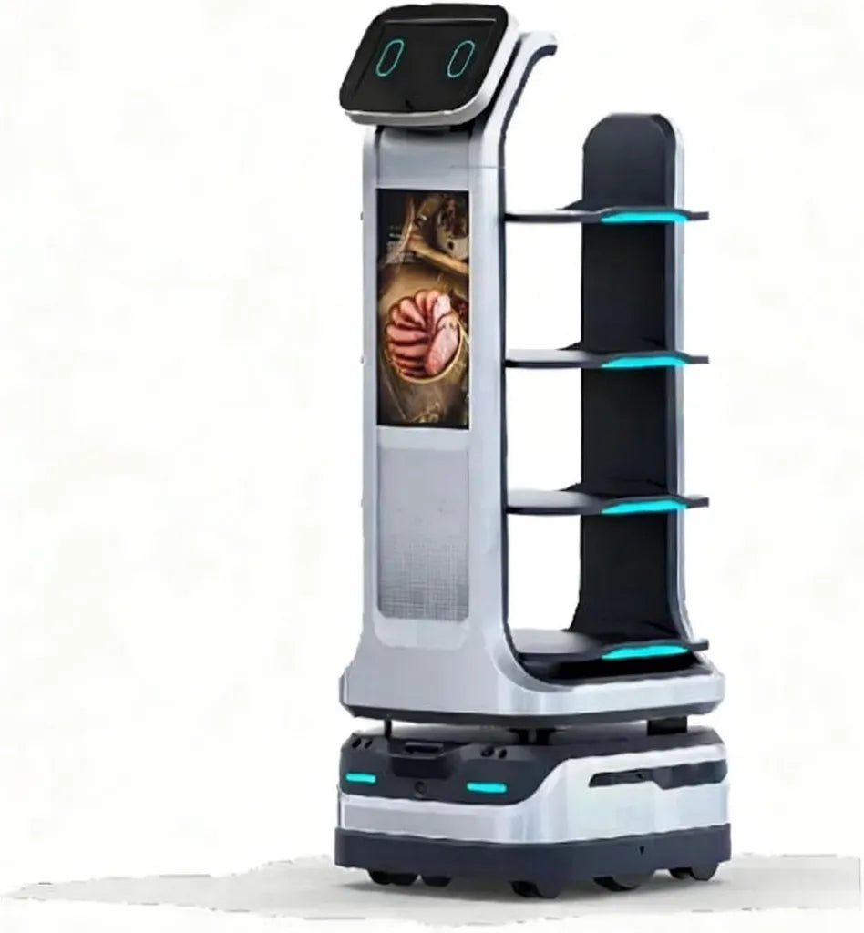 Robot de reparto de alimentos autónomo con IA para hospitales y hoteles