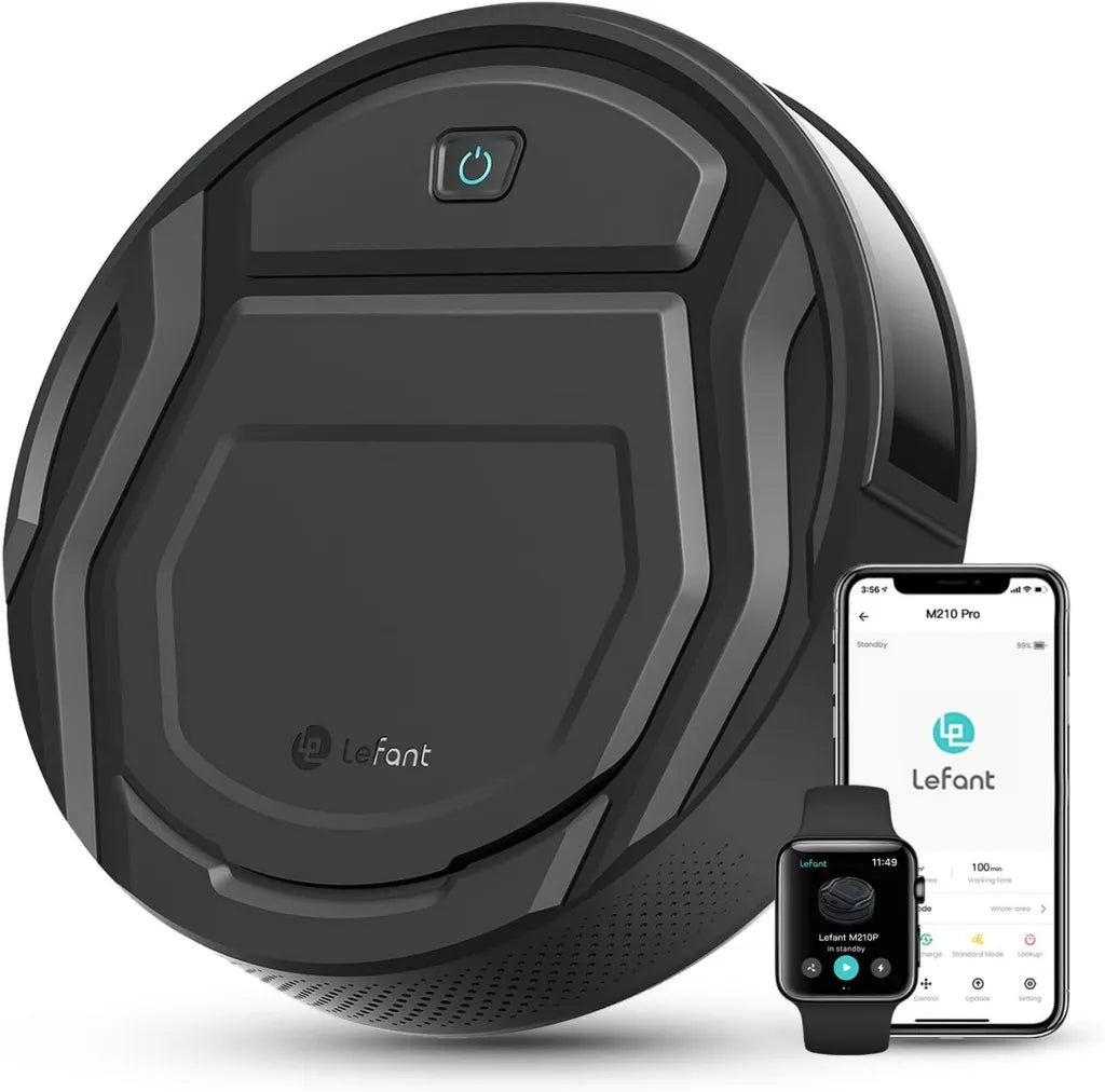 Robot Aspirador Lefant M210P 2200Pa, Control por App y Alexa, Autonomía 120 Min, Sensor Anticolisión, Diseño Compacto y Silencioso