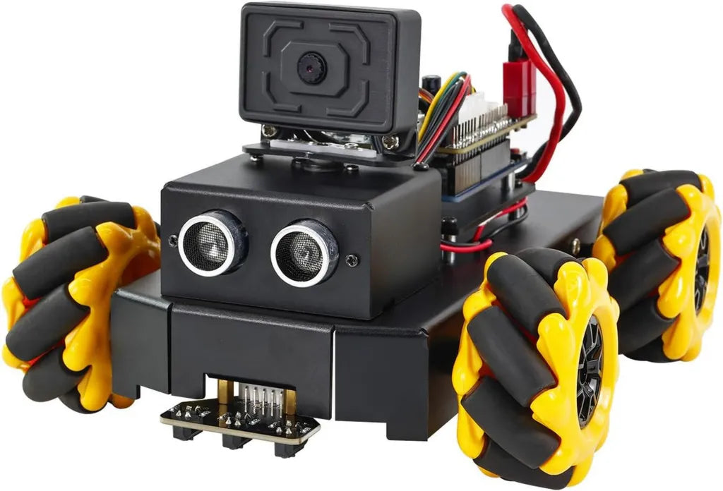 Kit de Robot Inteligente AI Yahboom para UNO R3 con Rueda Mecanum y Cámara ESP32, Control por App, Video FPV, Ideal para Educación en Programación STEM para Niños