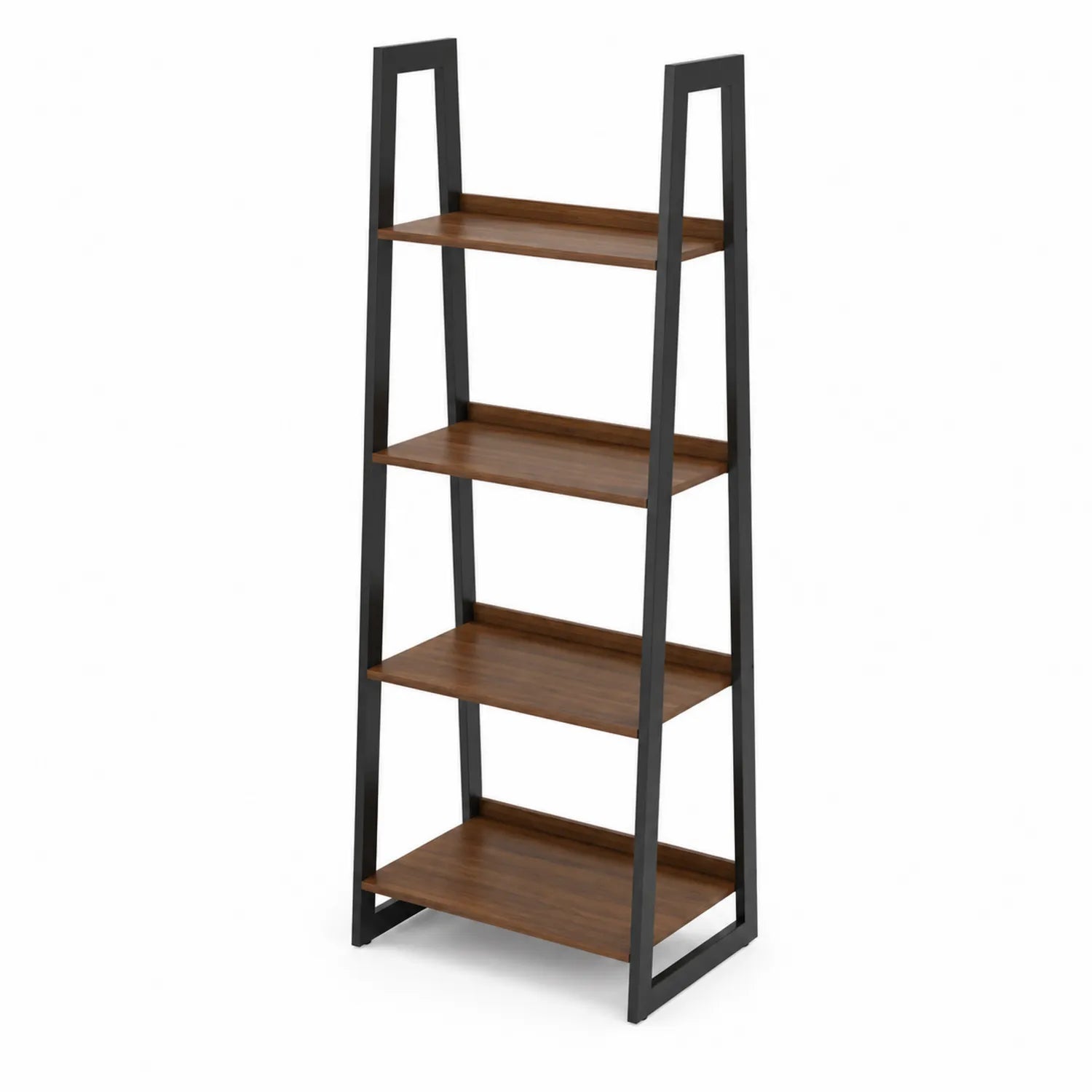 Estantería de 5 niveles de madera y metal negro