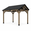 Gazebo de madera con techo de acero galvanizado 300x400 cm