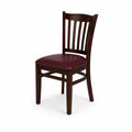 Sedia in legno con sedile in similpelle bordeaux