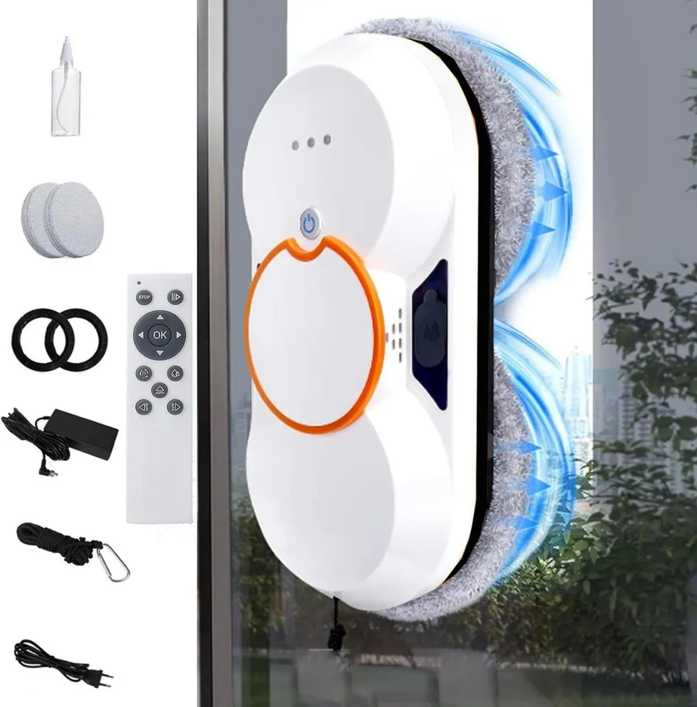 Robot Limpiacristales Automático 5600 Pa con Pulverizador, Control Remoto y Seguridad