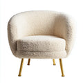 Lounger Armchair Fabric Upholstery 80x75x70 cm - Cream - Contemporary Design