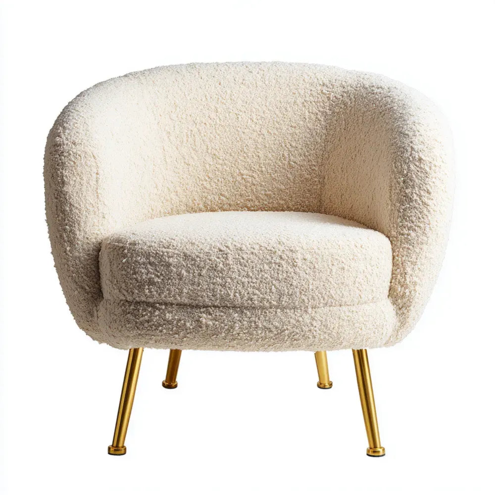 Lounger Armchair Fabric Upholstery 80x75x70 cm - Cream - Contemporary Design